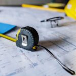 Close up of manual worker's equipment at construction site without people.