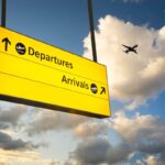 Departure & Arrival sign, representing selling and buying in a portfolio